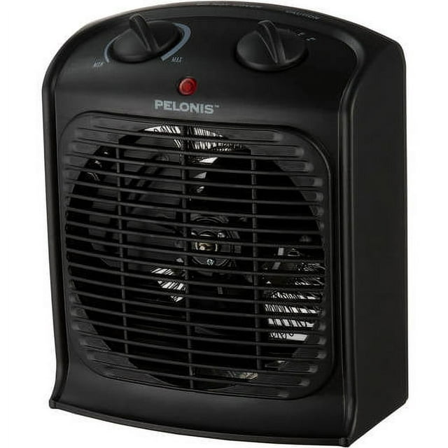 Pelonis Fan-Forced Heater with Thermostat, 120V, Indoor, Black, HF-0020T