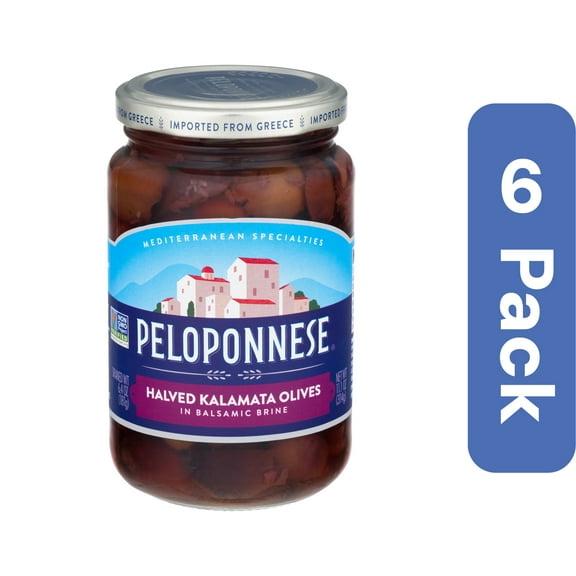 Peloponnese Halved Kalamata Olives 6.4 oz (Pack Of 6)