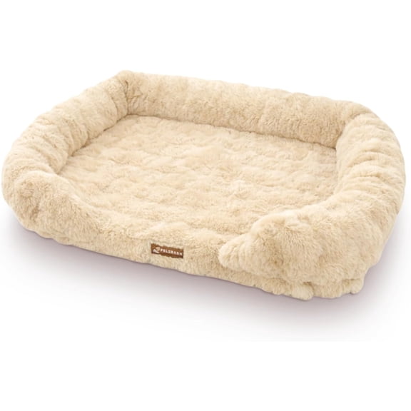 Pelsbarn Luxurious Orthopedic Dog Bed, Memory Foam, Beige, L