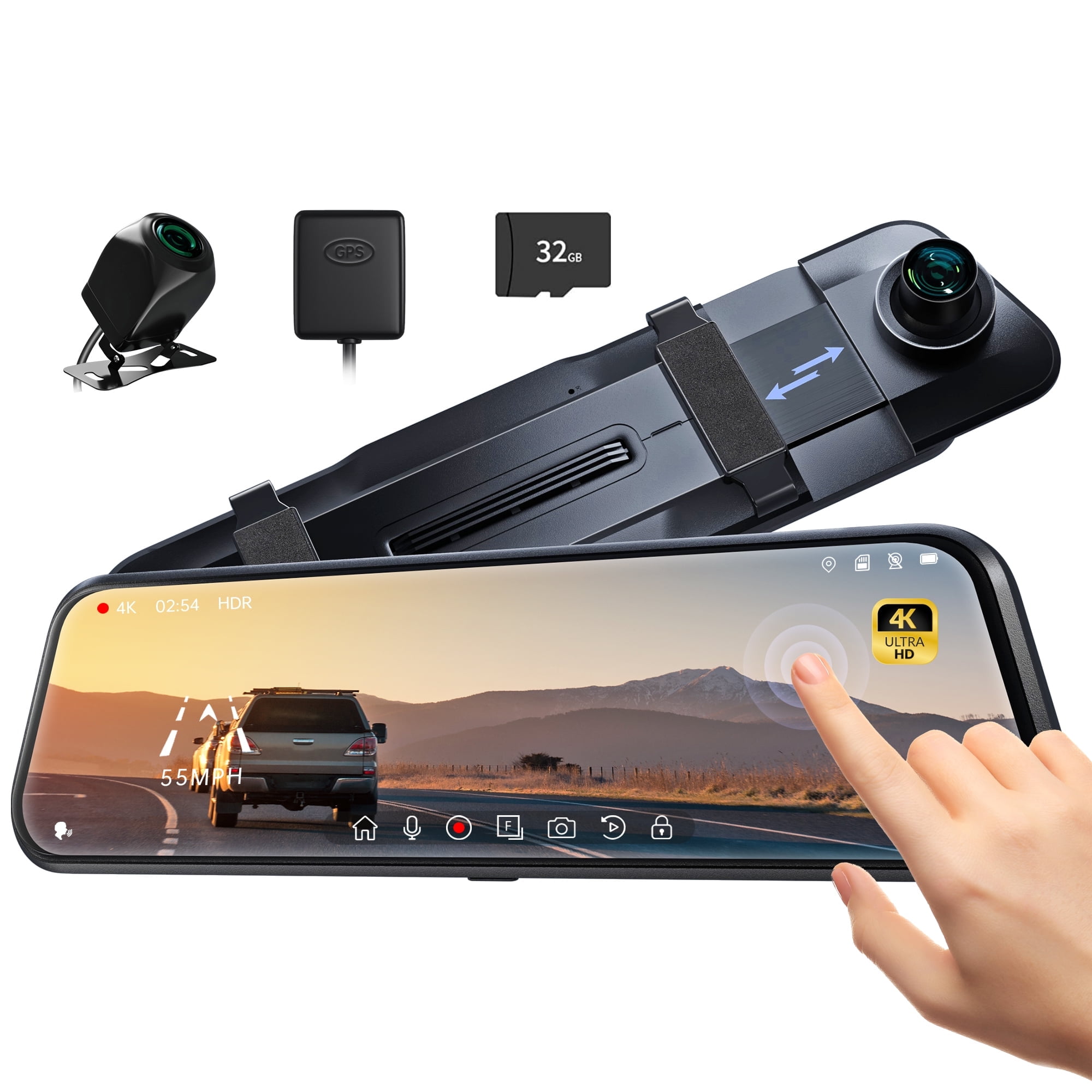 Pelsee 10 4K Mirror Dash Cam Front and Rear, Touch Angola Ubuy