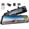 thumbnail image 1 of Pelsee P12 Plus 4K Rear View Mirror Camera with ADAS and BSD, 64GB Card Included, 5.8GHz WiFi Mirror Dash Cam Front and Rear, GPS, WDR Night Vision, Voice Control, 12" Display, 1 of 7