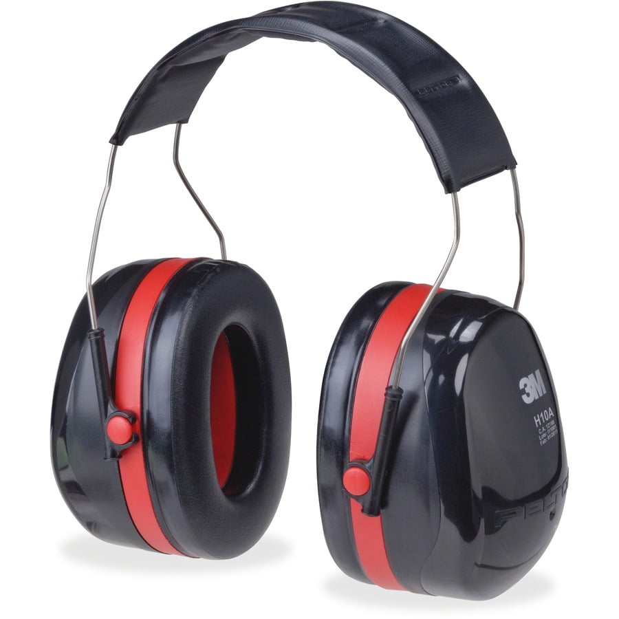 Peltor OPTIME 105 Twin Cup Earmuffs, Black, Red, 1 Each (Quantity)