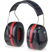 Peltor OPTIME Twin Cup Earmuffs, 105 dBA Noise Reduction, Black, Red, 1 Pair