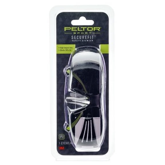 Peltor Sport SecureFit Safety Eyewear, SF400-PC-8, Clear/AF Lens, 8 ea/cs