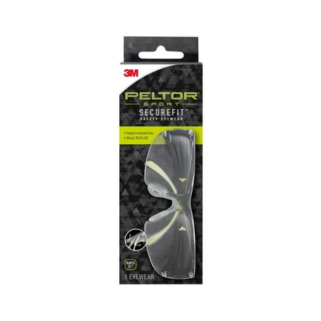 Peltor Sport SecureFit Safety Glasses, SF400-PC-9, Clear Plastic Lens, Anti-fog, Scratch-Resistant