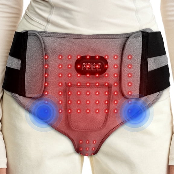 Pelvic Heating Pad with Massage, Led Light Pant Heating Pad, Triangle Heating Pad for Prostate with 3 Heating, Massage & Timing, 162pcs 660nm LED for Prostate Health, Relieve Perineal Discomfort