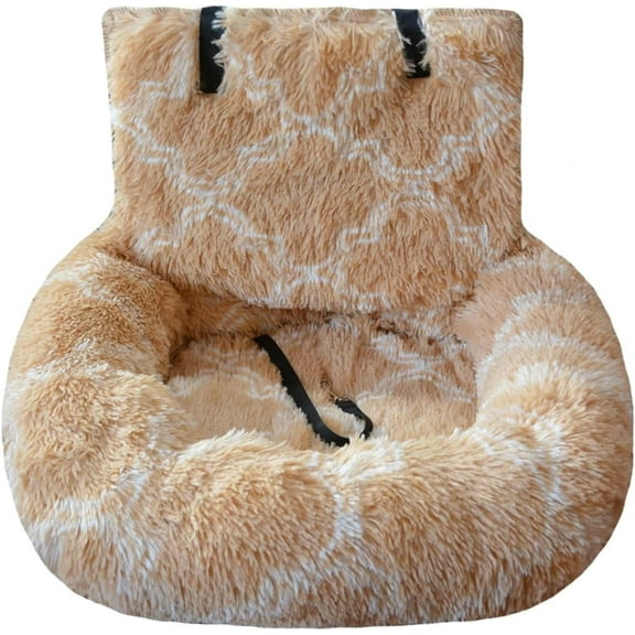 Car Seat Dog Bed with Safety Straps, Fluffy Safety Car Seat for Travel with Thick Cushion for All Cars, Removable and Easy to Clean (G,110*60cm)