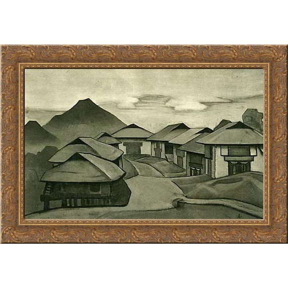 Pemaianze 24x18 Gold Ornate Wood Framed Canvas Art by Nicholas Roerich