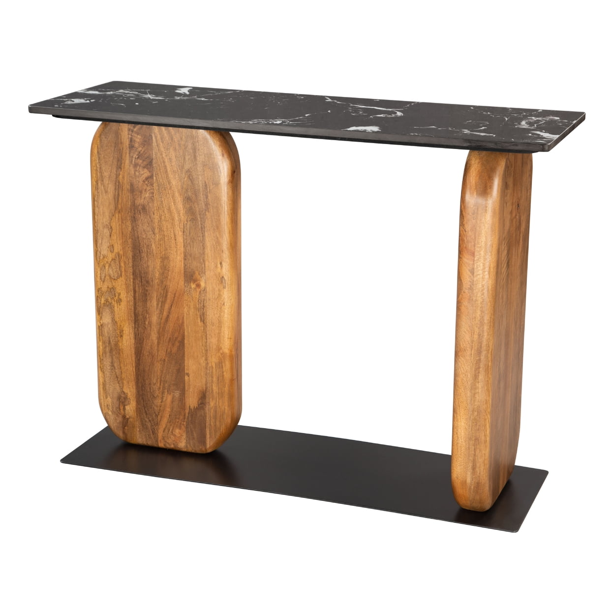 Pemba Multicolor Wood and Stone Console Table