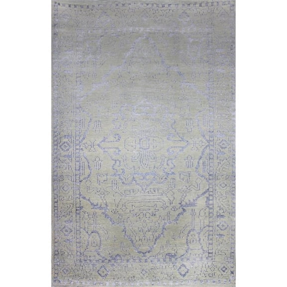 Pemberly Row 1.6x1.6 Hand-Knotted New Zealand Wool Area Rug in Silver