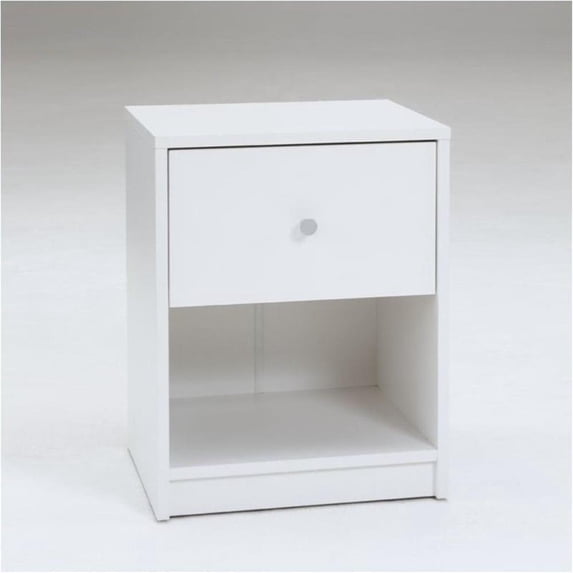 Pemberly Row 1-Drawer Contemporary Engineered Wood Nightstand in White