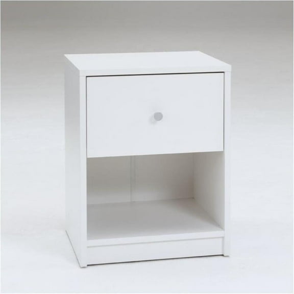 Pemberly Row 1-Drawer Contemporary Engineered Wood Nightstand in White
