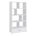 thumbnail image 1 of Pemberly Row 1-Drawer Contemporary Wood Bookcase with Open Back in White, 1 of 8