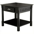 thumbnail image 1 of Pemberley Row Solid Wood Black End Table Rectangular Drawer Storage 22.05" Unassembled, 1 of 7