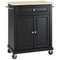 thumbnail image 1 of Pemberly Row 1-Drawer Traditional Wood Kitchen Cart in Black/Natural, 1 of 7