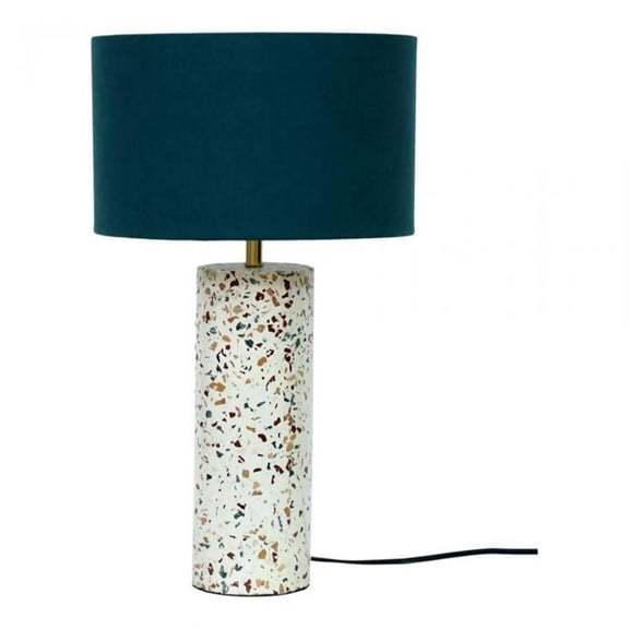 Pemberly Row 1-Light Cylinder Marble Table Lamp in Multi-Color