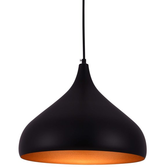 Pemberly Row 1 Light Transitional Aluminum Pendant in Black Finish