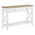 thumbnail image 1 of Pemberly Row 1-Shelf Rectangular Wood Sofa Table in Brown and White, 1 of 11
