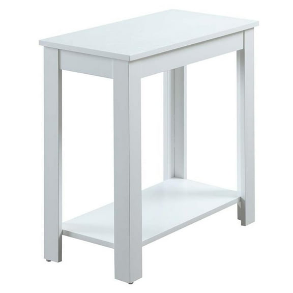 Pemberly Row 1 Shelf Traditional Wood Chairside End Table in White