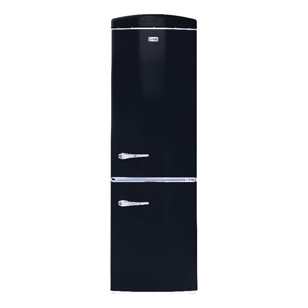 Pemberly Row 10.7 cu. ft. Bottom Mount Retro Refrigerator in Black