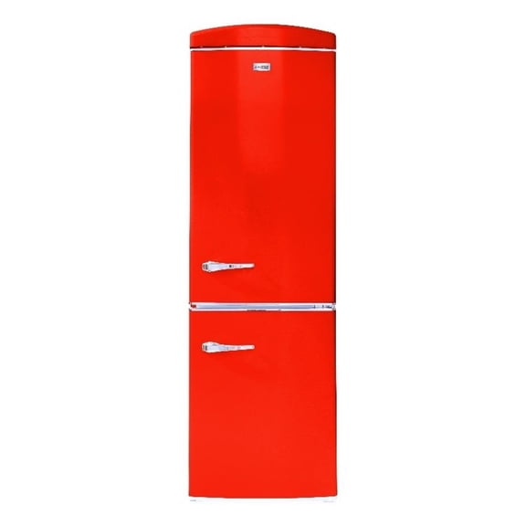 Pemberly Row 10.7 cu. ft. Bottom Mount Retro Refrigerator in Red