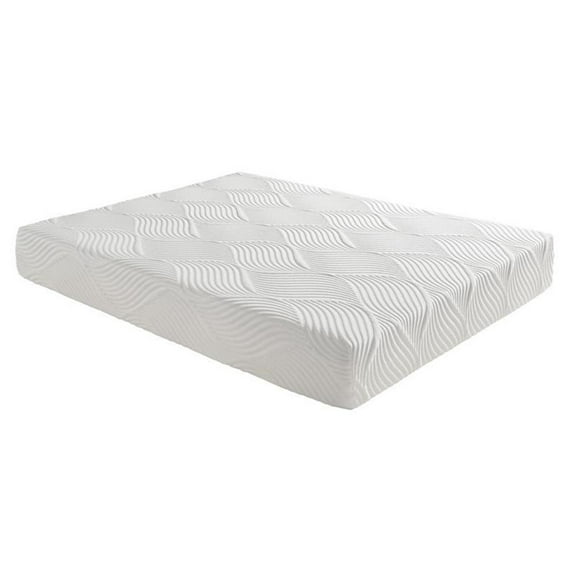 Pemberly Row 10" Fabric Eastern King Gel Memory Mattress in White