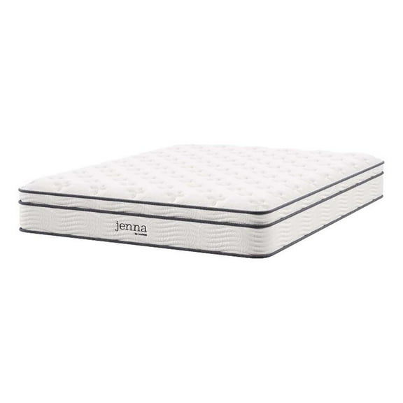 Pemberly Row 10" Modern Innerspring and Foam King Mattress in White