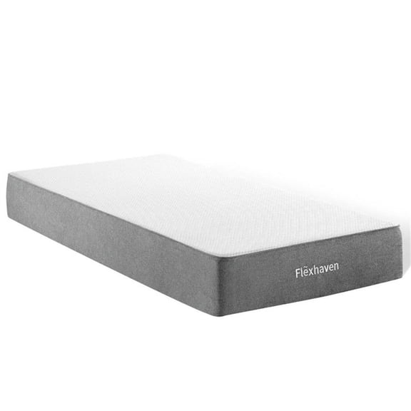 Pemberly Row 10" Modern Style Memory Foam Twin Mattress in White