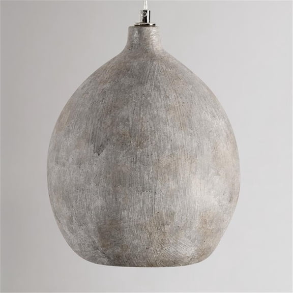 Pemberly Row 10" Wide 1-Light Washed Gray Concrete Stone Pendant