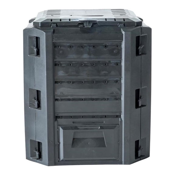 Pemberly Row 100 Gallon Resin Outdoor Composter in Black Rust