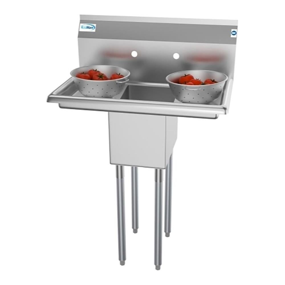 Pemberly Row 10x14x10 NSF Stainless Steel Kitchen Prep/Utility Sink in Silver