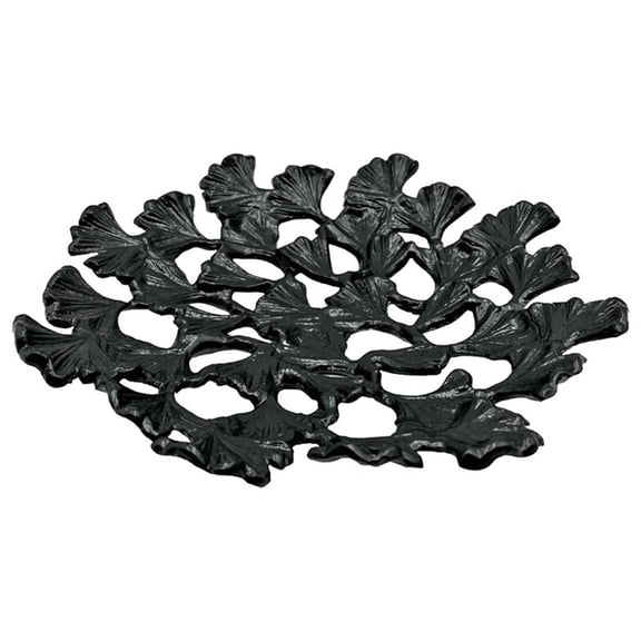 Pemberly Row 11.5-inch Wide Decorative Handmade Aluminum Leaf Platter