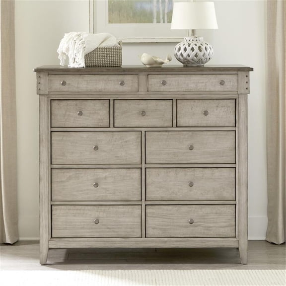 Pemberly Row 11 Drawer Chesser with Cedar Lined Drawers in Weathered Linen