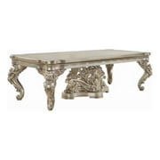 Pemberly Row 110 Inch Dining Table Classical Carved Design Champagne Gold