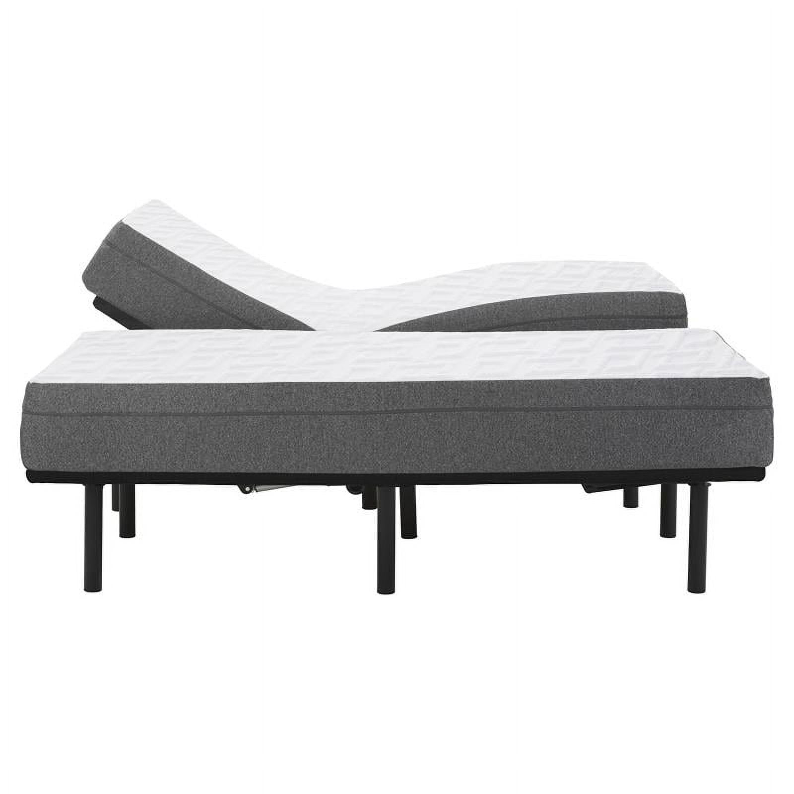 King Size Luxe Metal Frame Upholstered Bed with 12" Memory Foam Mattress