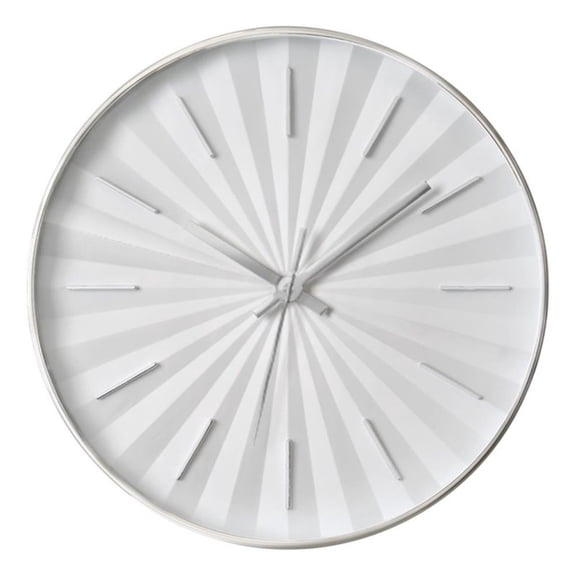 Pemberly Row 12" Round Contemporary Wall Clock in White with Starburst Design