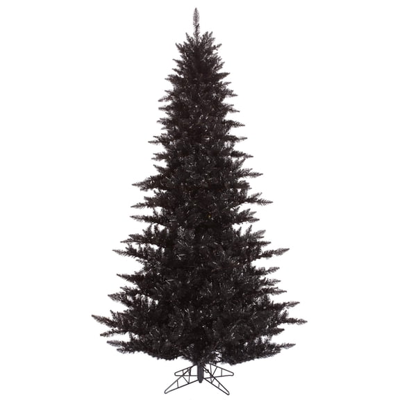 Pemberly Row 120" Plastic Fir Unlit Artificial Christmas Tree in Black