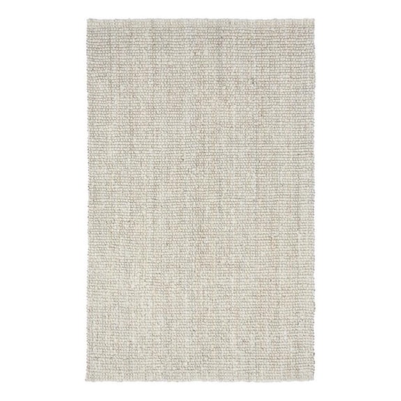 Pemberly Row 120 x 168" Jute Fabric & Seagrass Area Rug in Ivory
