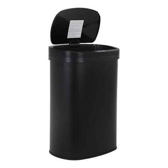 Pemberly Row 13 Gallon Stainless Steel Motion Sensor Automatic Trash Can - Black
