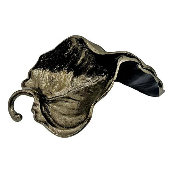 Pemberly Row 13-inch Wide Handmade Aluminum Abstract Leaf Sculpture in Bronze