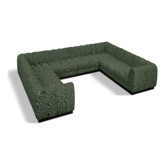 Pemberly Row 133" 8-Piece Contemporary Fabric Modular Sectional in Green