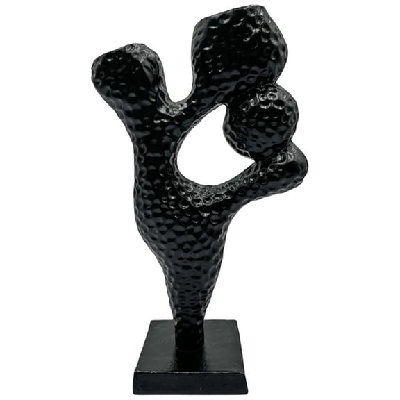 Pemberly Row 14" Tall Decorative Handmade Aluminum Abstract Sculpture in Black