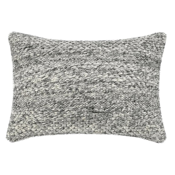 Pemberly Row 14"x20" Recycled Plastic Fabric Throw Pillow Gray
