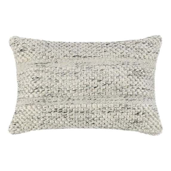 Pemberly Row 14"x20" Recycled Plastic Fabric Throw Pillow Ivory