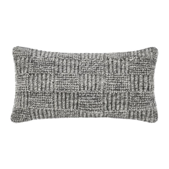 Pemberly Row 14"xx26" Recycled Plastic Fabric Throw Pillow in Gray