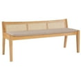 thumbnail image 1 of Pemberly Row 147" Padded Seat Transitional Wood/Foam Bench in Beige/Natural, 1 of 11