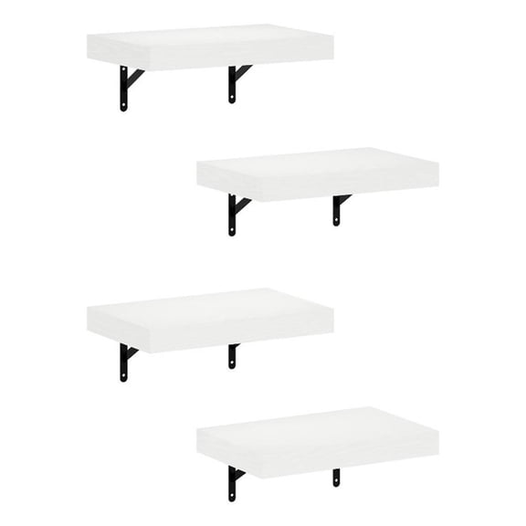 Pemberly Row 15-Inch Wall Mounted Floating Display Shelves in White Set of 4