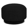 thumbnail image 1 of Pemberly Row 15" Mushroom Footstool Ottoman Ebony Black Boucle, 1 of 6