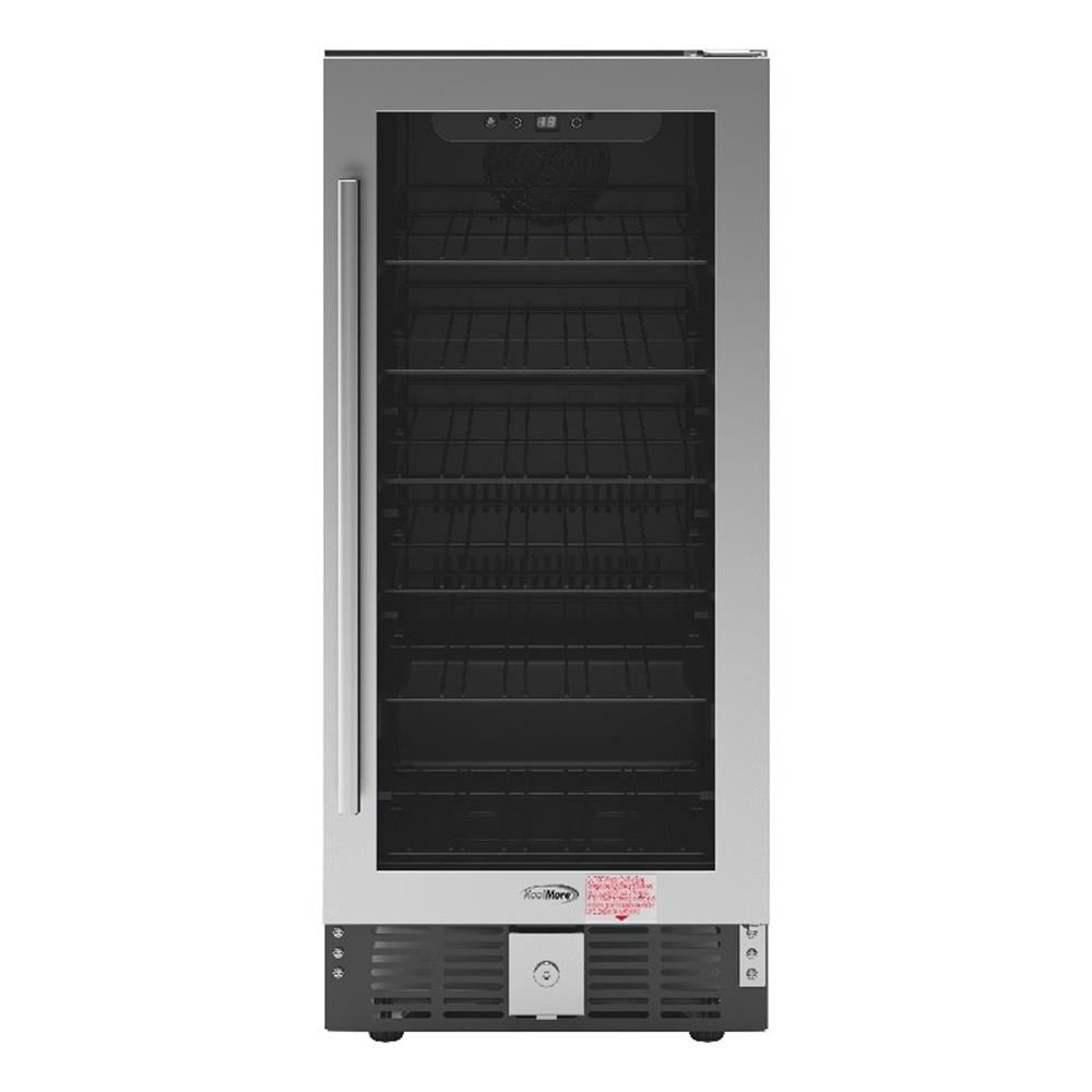 Pemberly Row 15" Stainless Steel Glass-Door Built-In Beverage Cooler - 3 cu. ft.