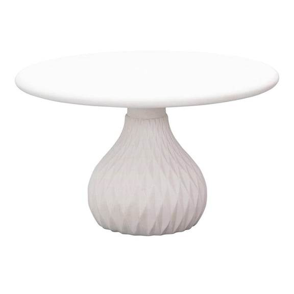 Pemberly Row 16.3"H Transitional Concrete Stone Coffee Table in Ivory